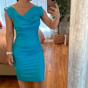 Black Halo Jackie O Sheath Dress Blue 6